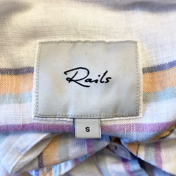 Rails Long Sleeve Linen Blend Charli Shirt - Merida Stripe - S - Picture 8 of 9